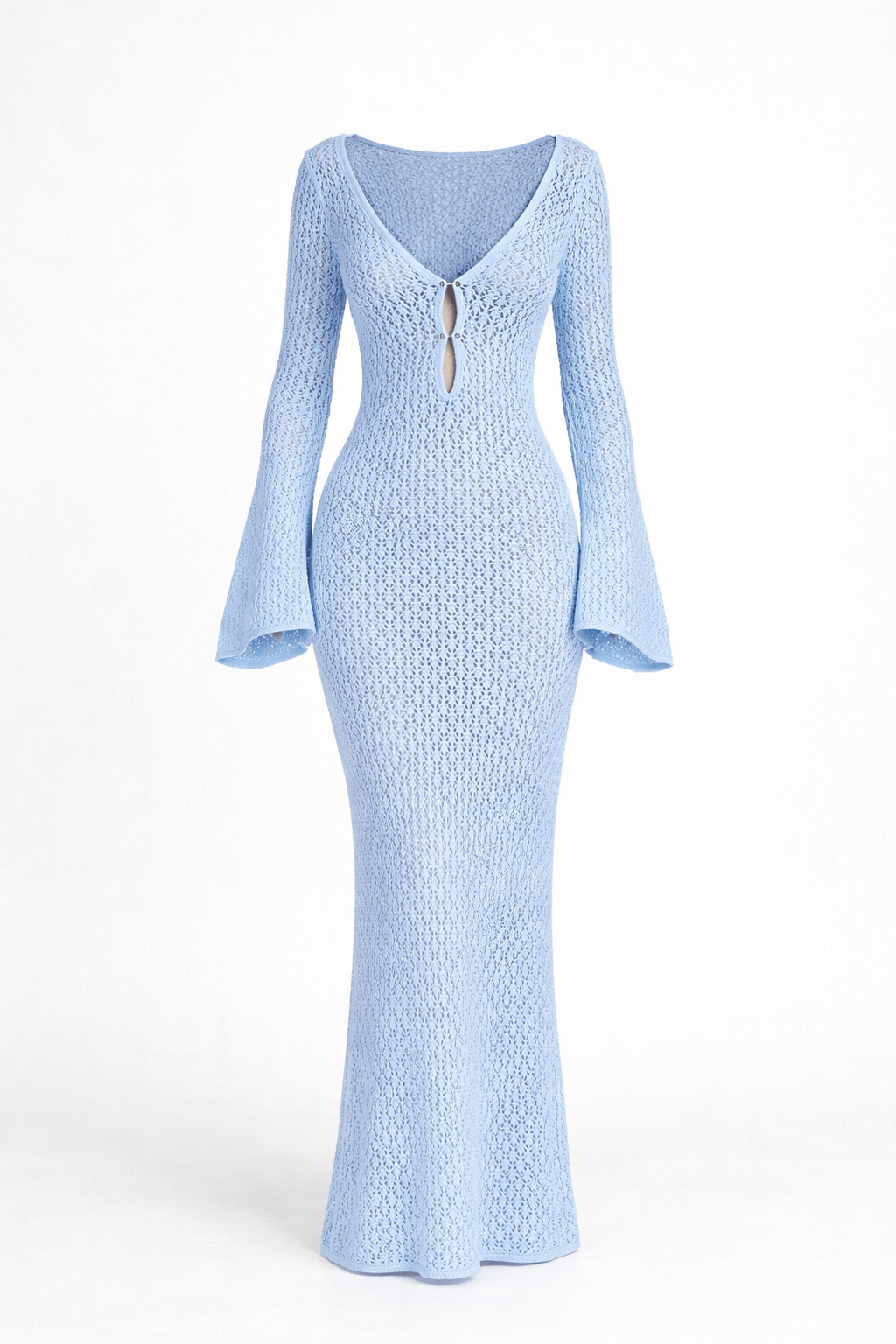 Backless Long Sleeve Maxi Dress for Women